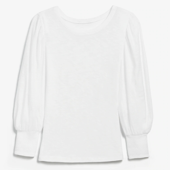 EXPRESS Puff Shoulder Long Sleeve Tee Black - Picture 6 of 9